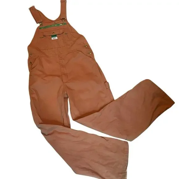 Liberty brown overalls size 34x32. Good condition. Signs of wear on cuffs. - Picture 1 of 7